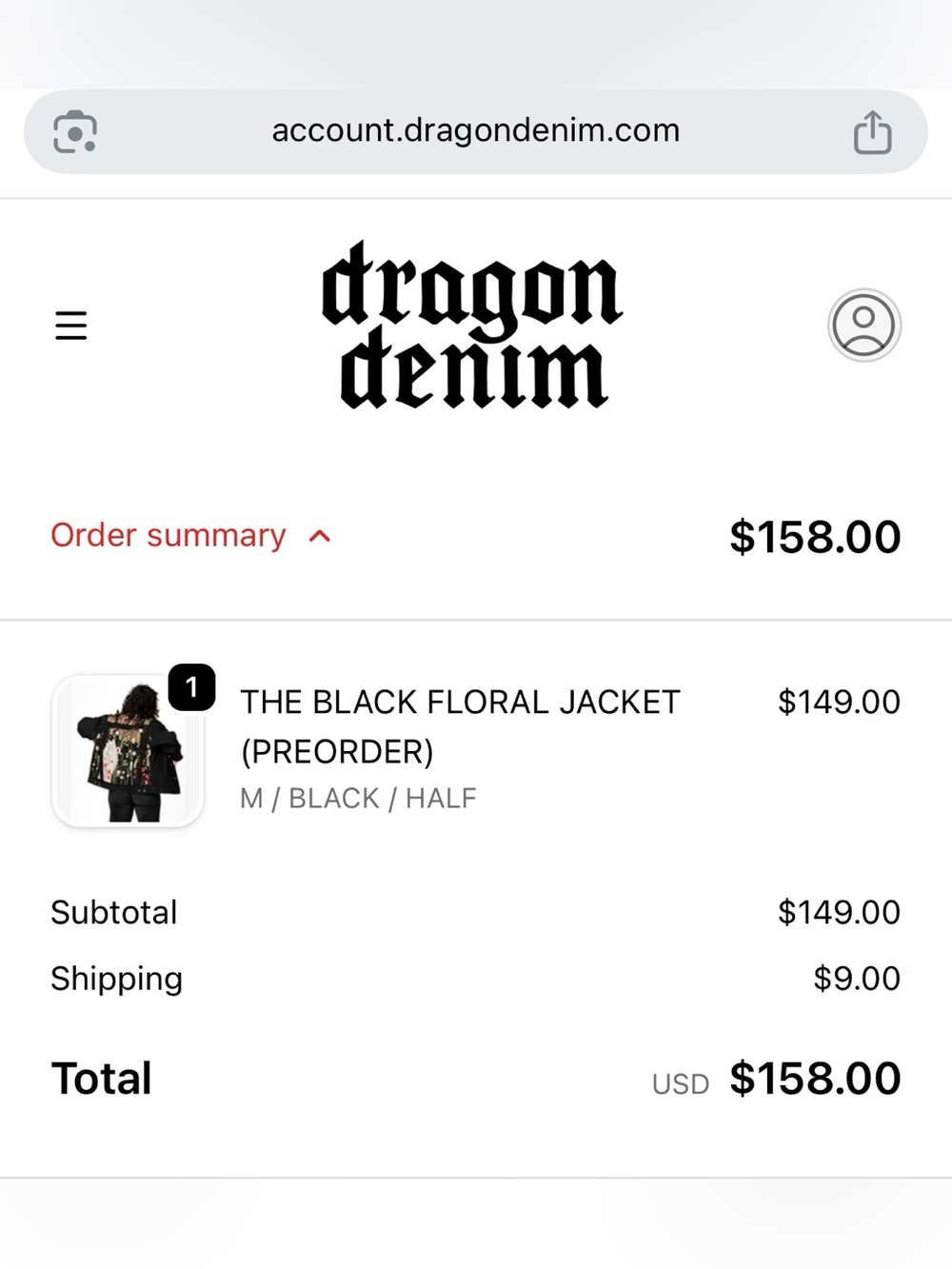 Dragon Denim Black Floral Jacket - Picture 4 of 4